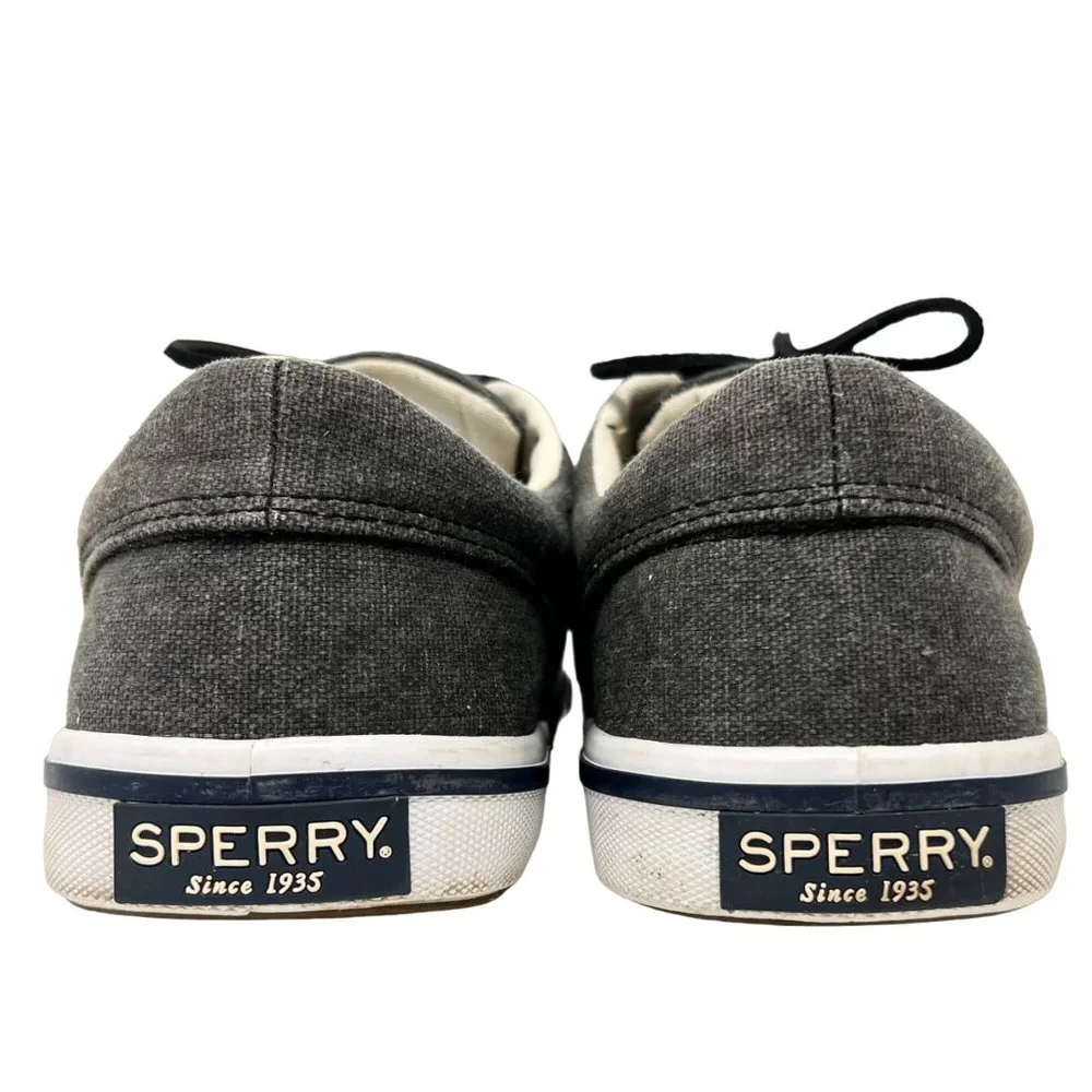 Sperry Striper 2 Gray Canvas Deck Boat Shoe Lace‎ Up STS16795 Size 8 US Preppy
